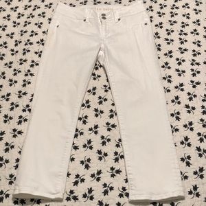 American Eagle white artist crop demon pants